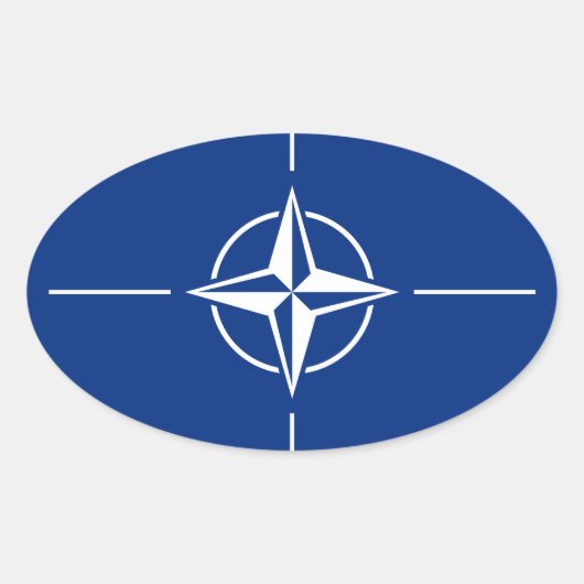 Sticker Ovale Drapeau de l'Otan (Devant)