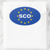 Sticker Ovale Drapeau de l'UE "OCS" de QUATRE Ecosse (Sac)