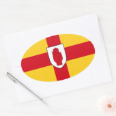Sticker Ovale Drapeau de l'Ulster (Enveloppe)