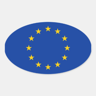 Sticker Ovale Drapeau de l'Union européenne