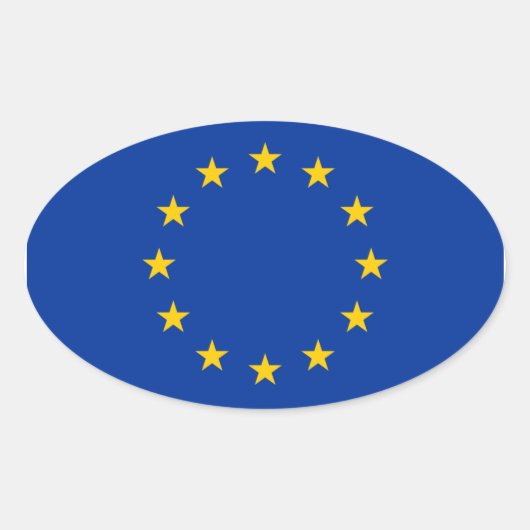 Sticker Ovale Drapeau de l'Union européenne (Devant)