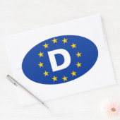 Sticker Ovale Drapeau de l'Union européenne "D" (Enveloppe)