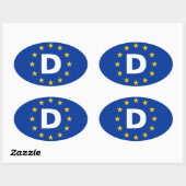 Sticker Ovale Drapeau de l'Union européenne "D" (Feuille)