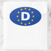 Sticker Ovale Drapeau de l'Union européenne "D" (Sac)