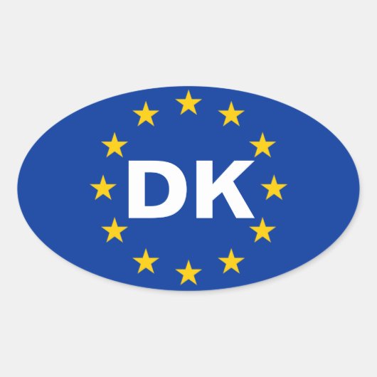 Sticker Ovale Drapeau de l'Union européenne "DK" de QUATRE Danem (Devant)