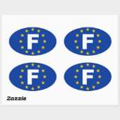Sticker Ovale Drapeau de l'Union européenne "F" (Feuille)