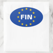 Sticker Ovale Drapeau de l'Union européenne "FIN" de la Finlande (Sac)