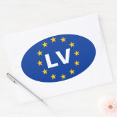 Sticker Ovale Drapeau de l'Union européenne "LV" de QUATRE Letto (Enveloppe)