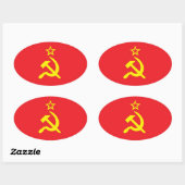 Sticker Ovale drapeau de l'URSS (Feuille)