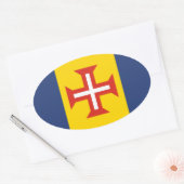 Sticker Ovale Drapeau de Madère, Portugal (Enveloppe)