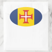 Sticker Ovale Drapeau de Madère, Portugal (Sac)