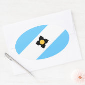 Sticker Ovale Drapeau de Madison, Wisconsin (Enveloppe)