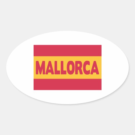 Sticker Ovale Drapeau de Majorque Espagne (Devant)