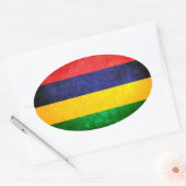 Sticker Ovale Drapeau de Maurice (Enveloppe)