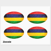 Sticker Ovale Drapeau de Maurice (Feuille)