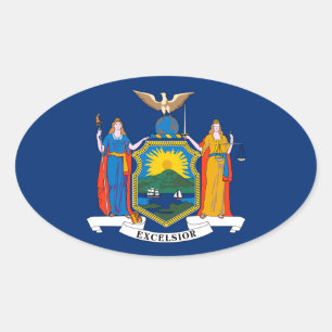 Sticker Ovale Drapeau de New York
