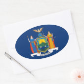 Sticker Ovale Drapeau de New York (Enveloppe)