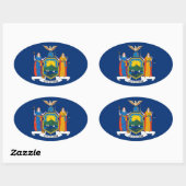 Sticker Ovale Drapeau de New York (Feuille)