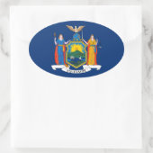 Sticker Ovale Drapeau de New York (Sac)