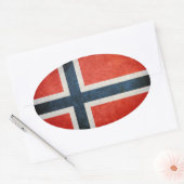 Sticker Ovale Drapeau de Norway (Enveloppe)
