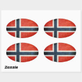 Sticker Ovale Drapeau de Norway (Feuille)