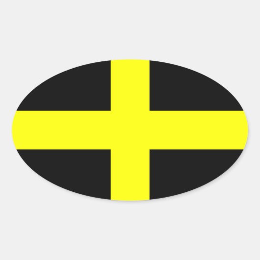 Sticker Ovale Drapeau de Saint David (Pays de Galles) (Devant)