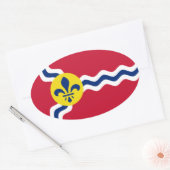 Sticker Ovale Drapeau de Saint-Louis, Missouri (Enveloppe)