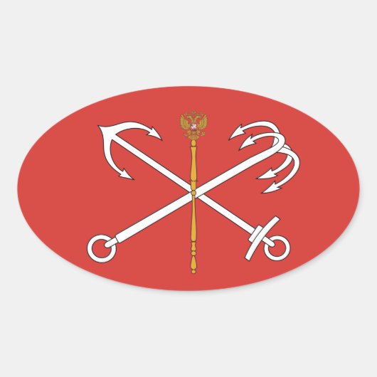 Sticker Ovale Drapeau de Saint-Pétersbourg, Russie (Devant)