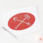 Sticker Ovale Drapeau de Saint-Pétersbourg, Russie (Enveloppe)