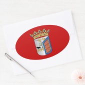 Sticker Ovale Drapeau de Salamanque (Espagne) (Enveloppe)