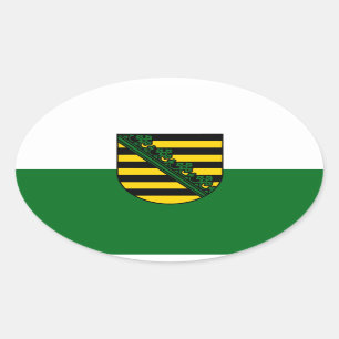 Sticker Ovale Drapeau de Saxe