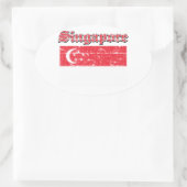 Sticker Ovale Drapeau de Singapour (Sac)