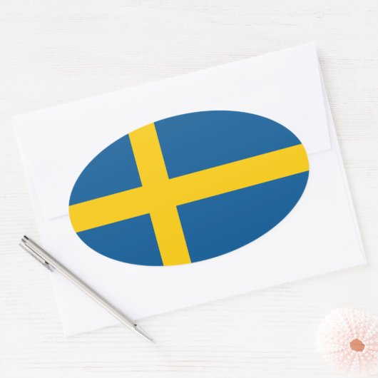 Sticker ovale drapeau de Suède (Enveloppe)