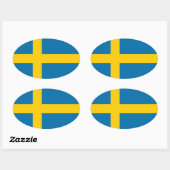 Sticker Ovale Drapeau de Suède (Feuille)