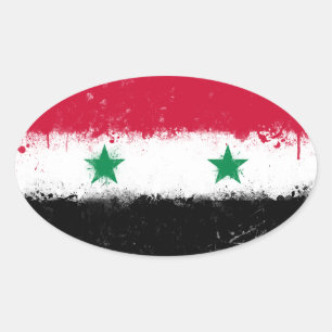 Sticker Ovale Drapeau de Syrie