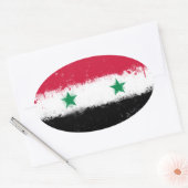 Sticker Ovale Drapeau de Syrie (Enveloppe)