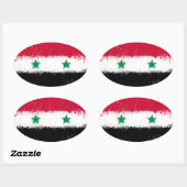 Sticker Ovale Drapeau de Syrie (Feuille)