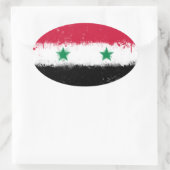 Sticker Ovale Drapeau de Syrie (Sac)