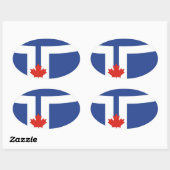 Sticker Ovale drapeau de toronto canada (Feuille)