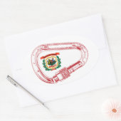 Sticker Ovale Drapeau de Virginie-Occidentale Escalade carabiner (Enveloppe)