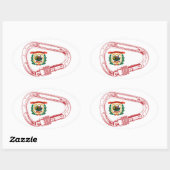 Sticker Ovale Drapeau de Virginie-Occidentale Escalade carabiner (Feuille)