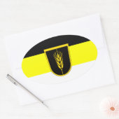 Sticker Ovale Drapeau de Wolgadeutsche (version noir/jaune/blanc (Enveloppe)