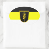 Sticker Ovale Drapeau de Wolgadeutsche (version noir/jaune/blanc (Sac)