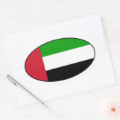 Sticker ovale Drapeau des Émirats Arabes Unis (Enveloppe)
