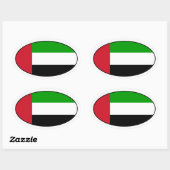 Sticker ovale Drapeau des Émirats Arabes Unis (Feuille)
