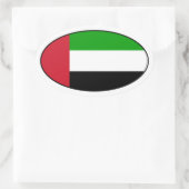 Sticker ovale Drapeau des Émirats Arabes Unis (Sac)
