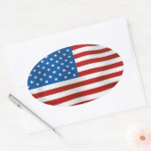 Sticker Ovale Drapeau des États-Unis d'Amérique (Enveloppe)