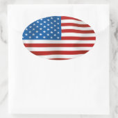 Sticker Ovale Drapeau des États-Unis d'Amérique (Sac)