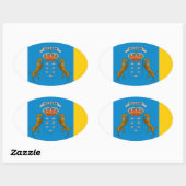 Sticker Ovale Drapeau des îles Canaries (Espagne) (Feuille)