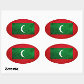 Sticker Ovale Drapeau des Maldives (Feuille)